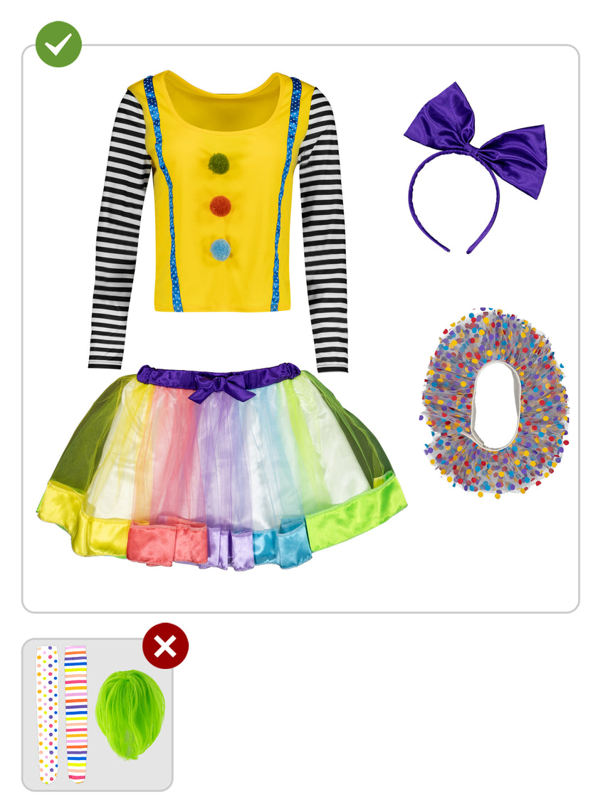 Costume de clown de luxe pour femme en grande taille