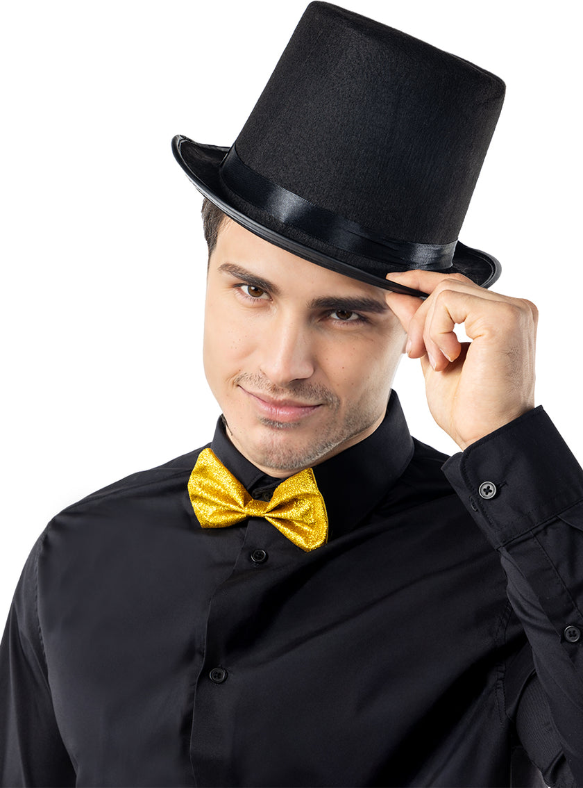 Nœud papillon à paillettes doré