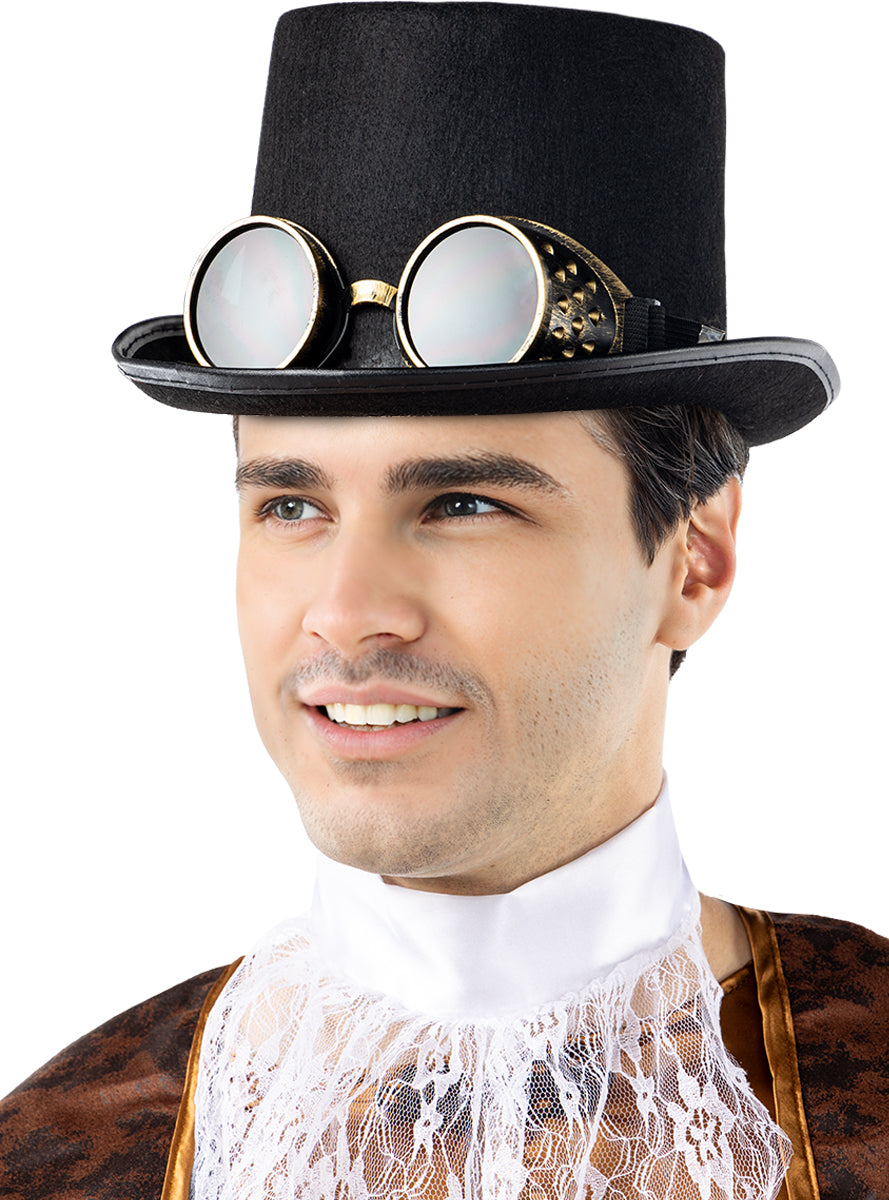 Chapeau Steampunk avec lunettes pour adulte
