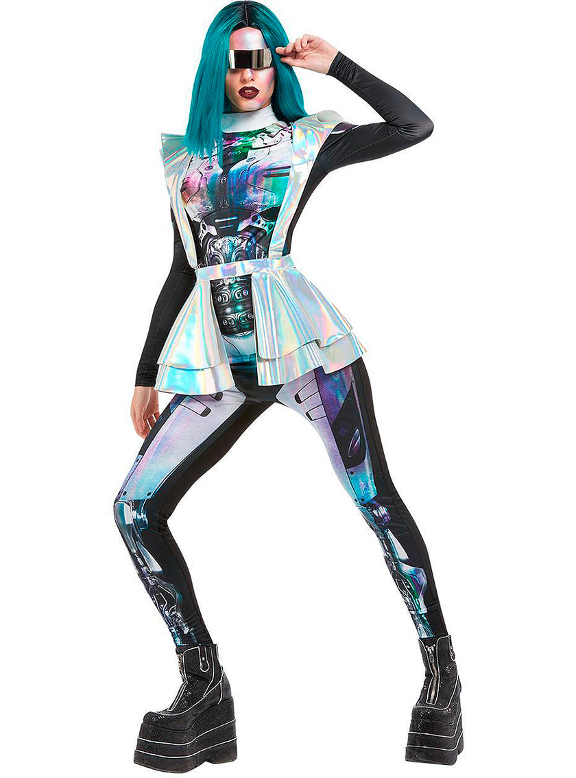 Déguisement extraterrestre métallique femme