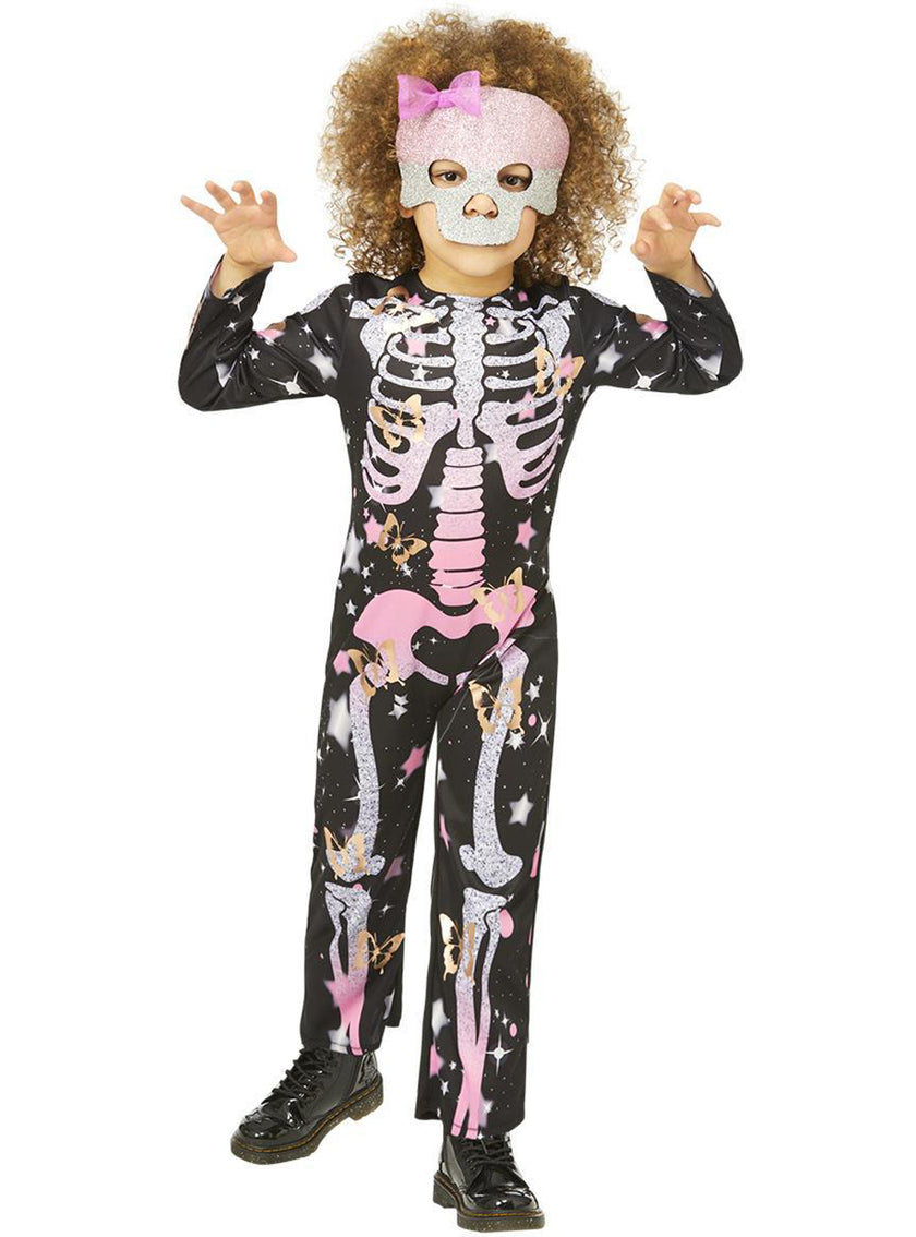 Déguisement squelette à paillettes fille
