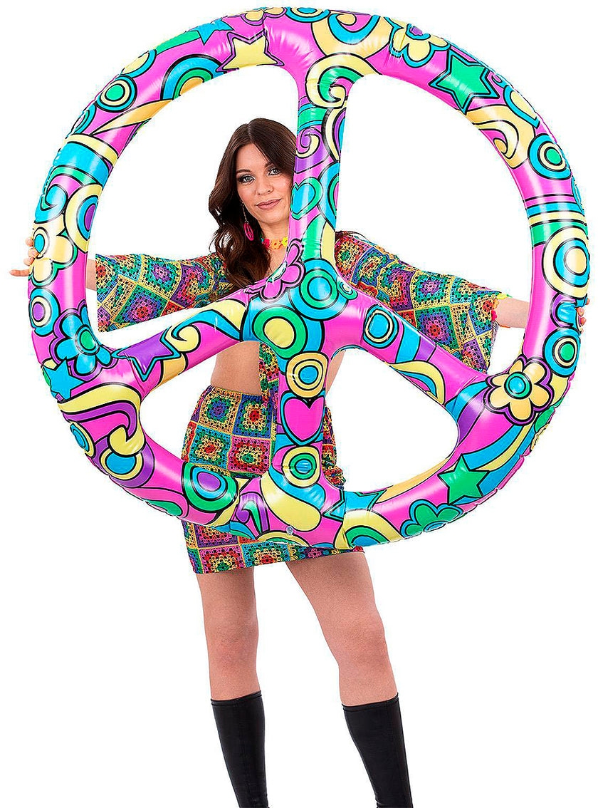 Objet gonflable hippie symbole de la paix 60's