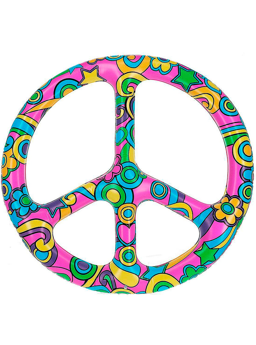 Objet gonflable hippie symbole de la paix 60's