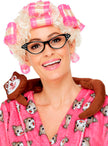 Perruque grand-mère bigoudis femme