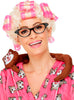 Perruque grand-mère bigoudis femme