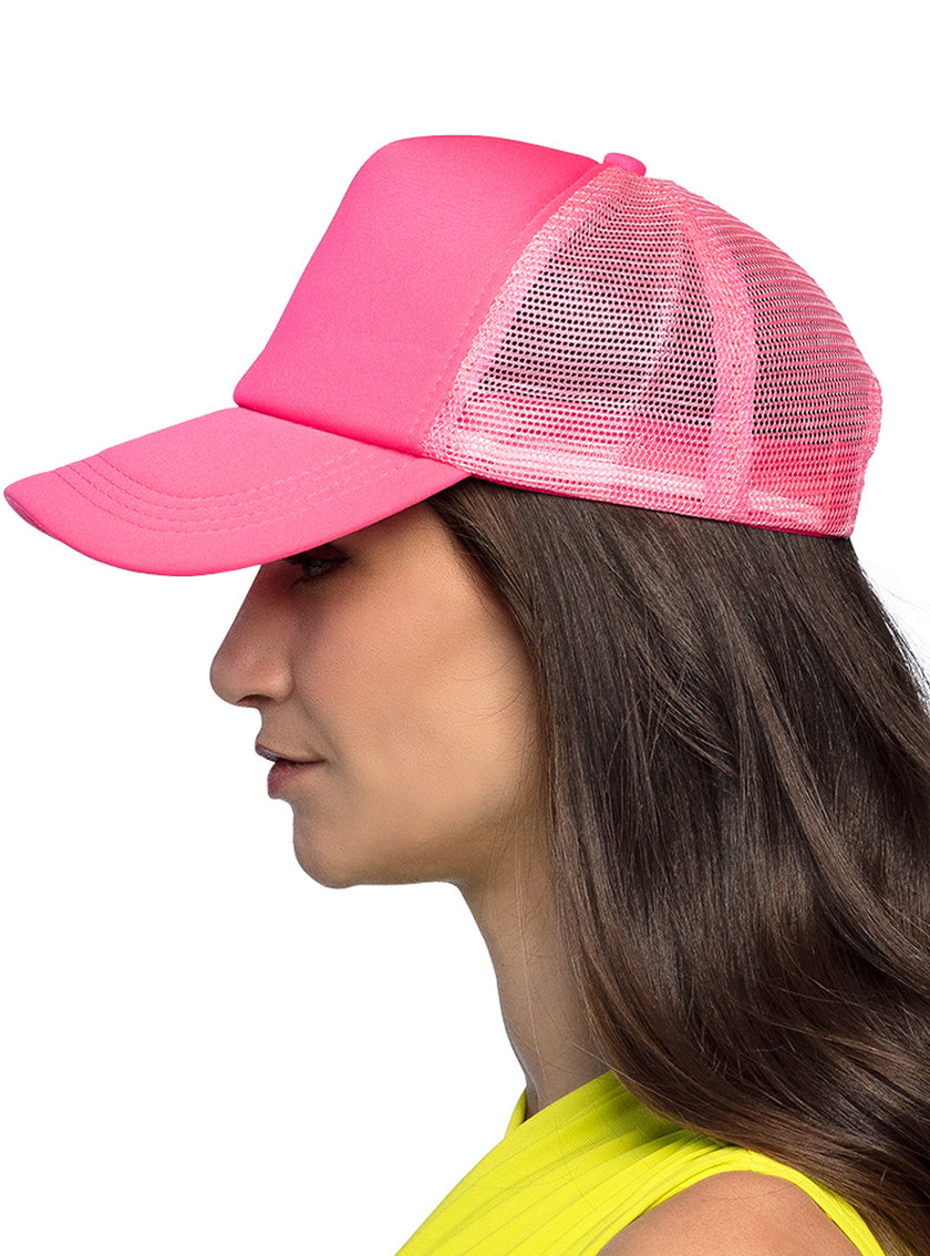 Casquette rose fluo