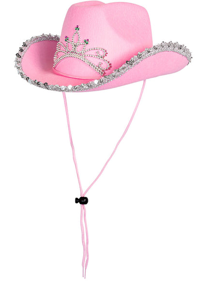 Chapeau cow-girl rose fille