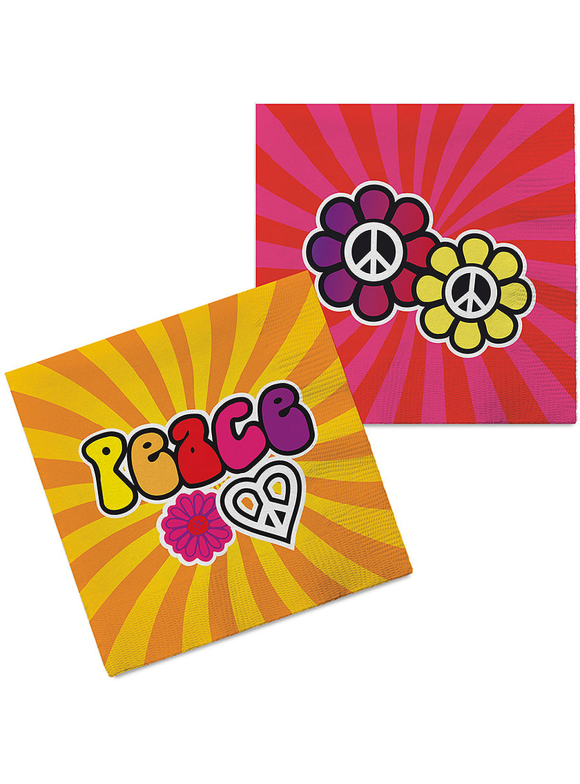 20 serviettes hippie (33x33cm)