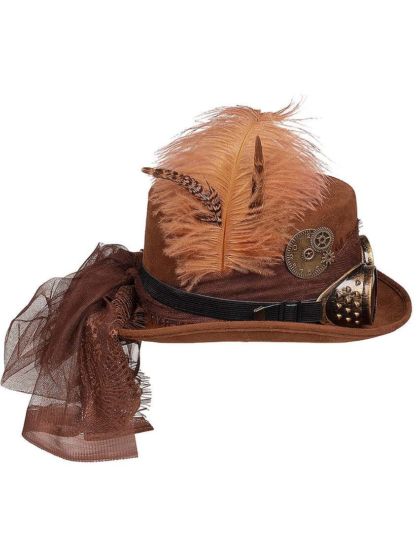 Chapeau Steampunk avec voile femme