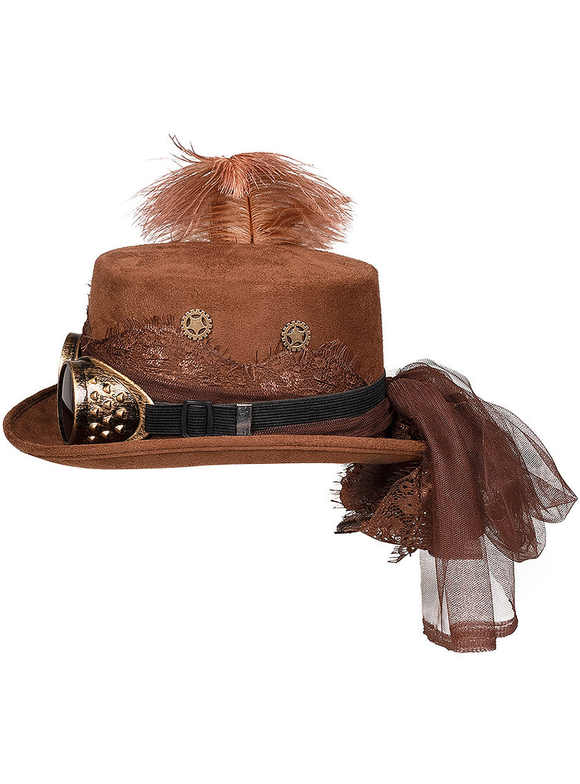 Chapeau Steampunk avec voile femme