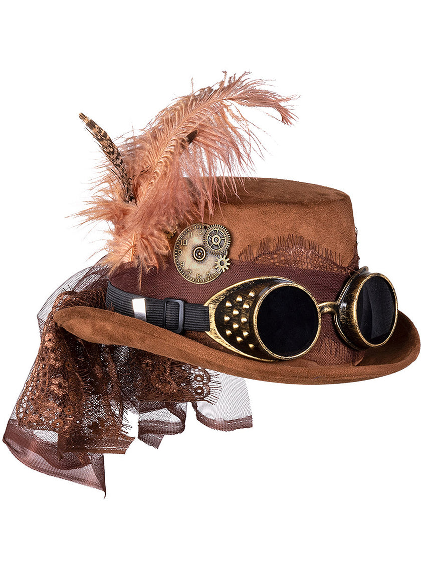 Chapeau Steampunk avec voile femme