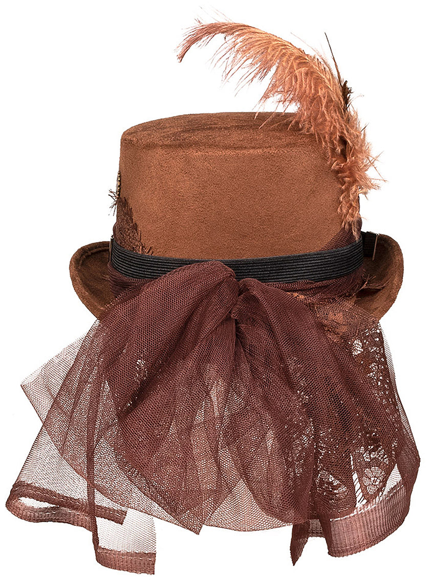 Chapeau Steampunk avec voile femme