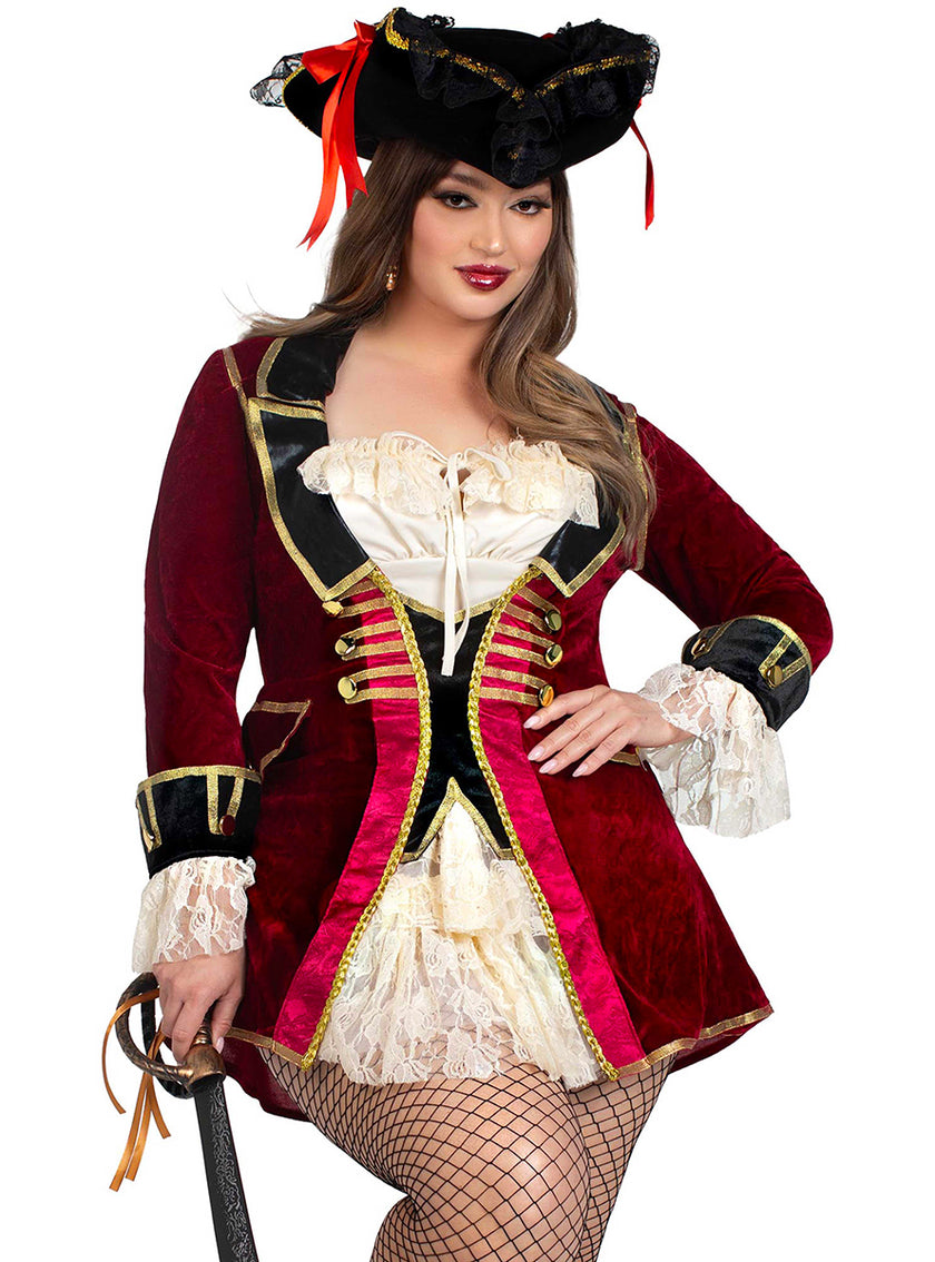 Déguisement de capitaine pirate femme grande taille