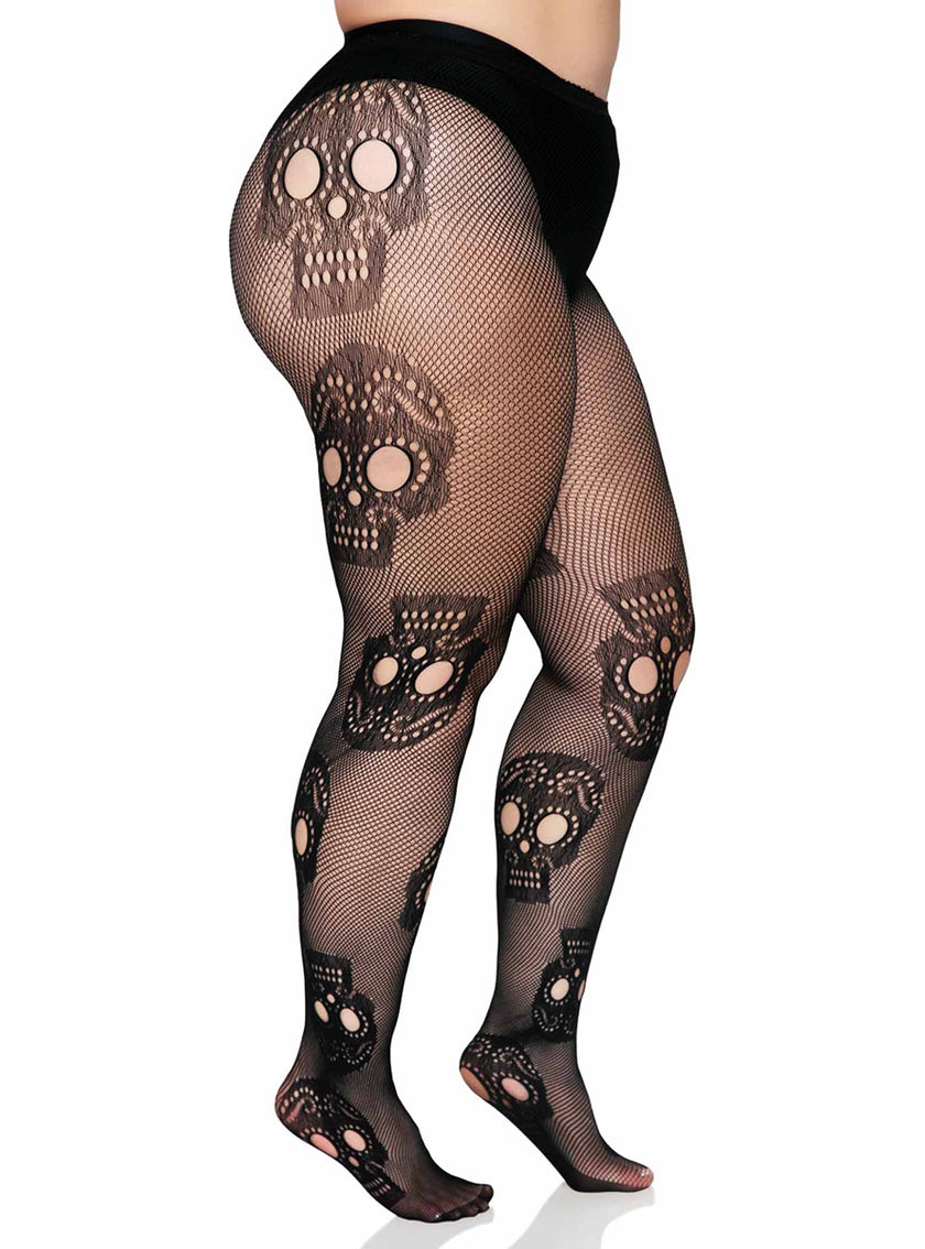 Collants squelette Catrina grande taille