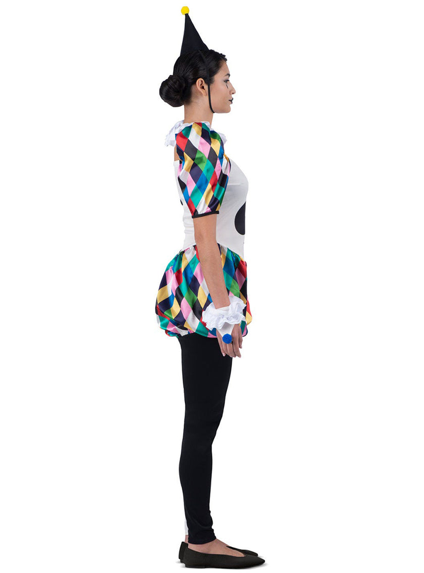 Déguisement arlequin coloré femme