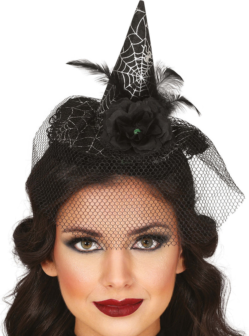 Serre-tête sorcière pour femme avec voile
