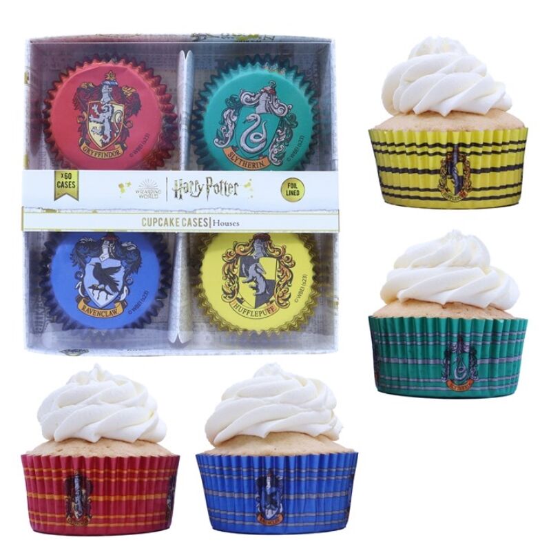 60 capsules de cupcakes des quatre maisons de Harry Potter
