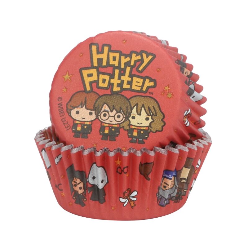 12 capsules à cupcake et 12 toppers des personnages Harry Potter
