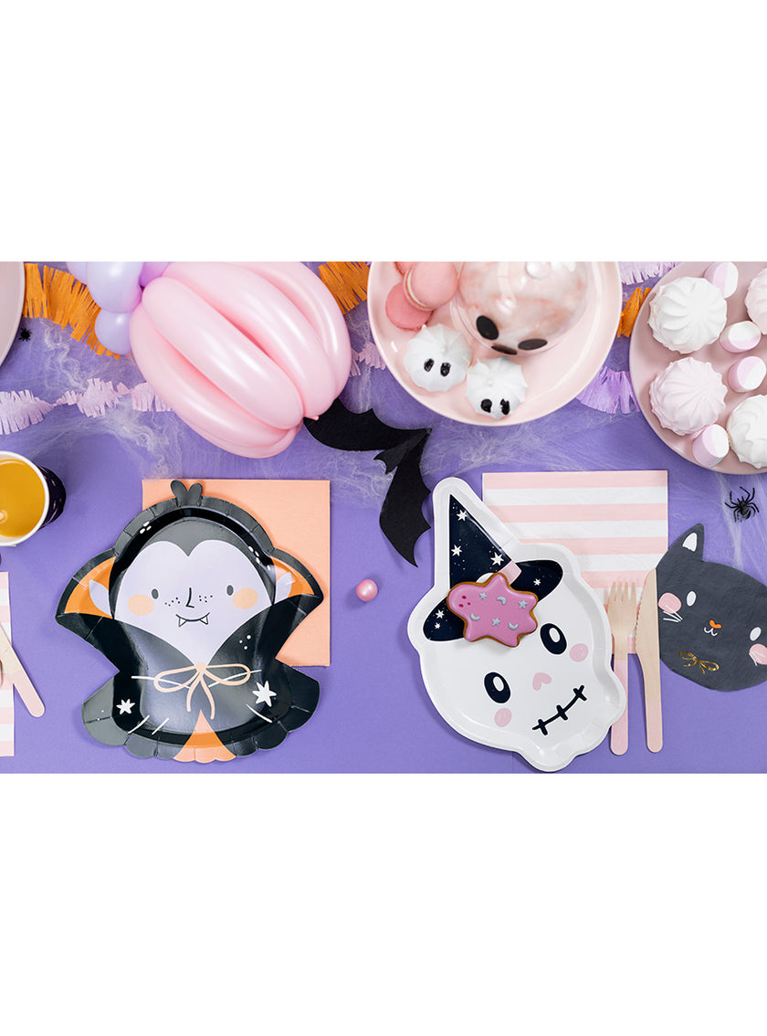 6 assiettes crâne hanté (23x23cm)