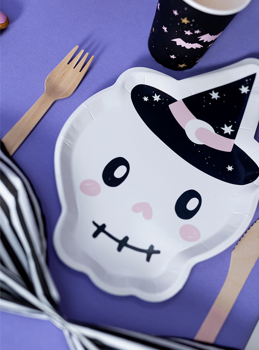 6 assiettes crâne hanté (23x23cm)