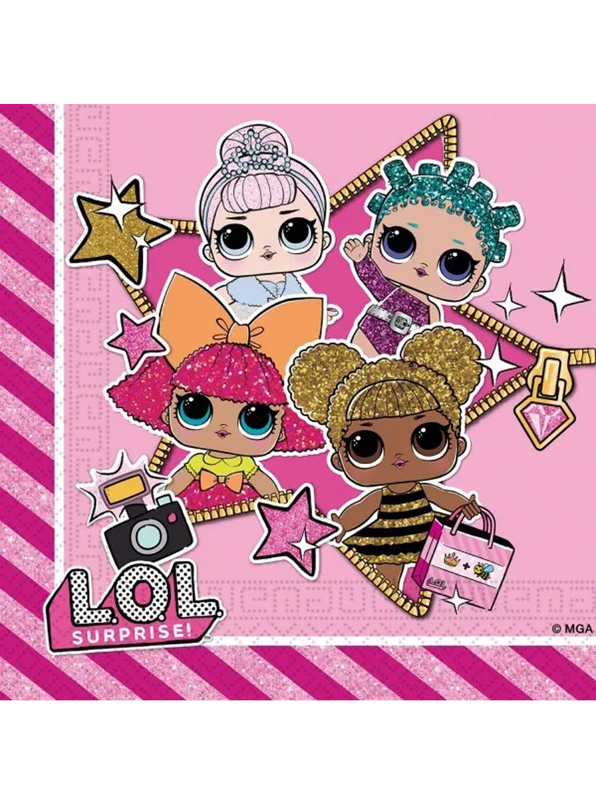 20 serviettes de table LOL Surprise (33x33cm)