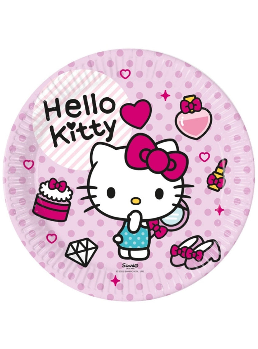 8 assiettes Hello Kitty (23 cm) - Hello Kitty Hearts