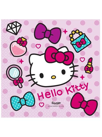 20 serviettes Hello Kitty (33x33cm) - Hello Kitty Hearts