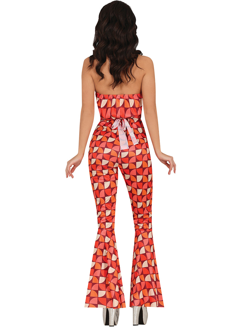 Déguisement rouge des années 70 pour femme