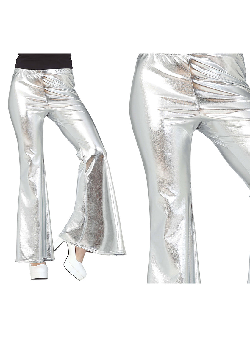Pantalon pattes d'eph argenté années 80 pour femme