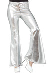 Pantalon pattes d'eph argenté années 80 pour femme