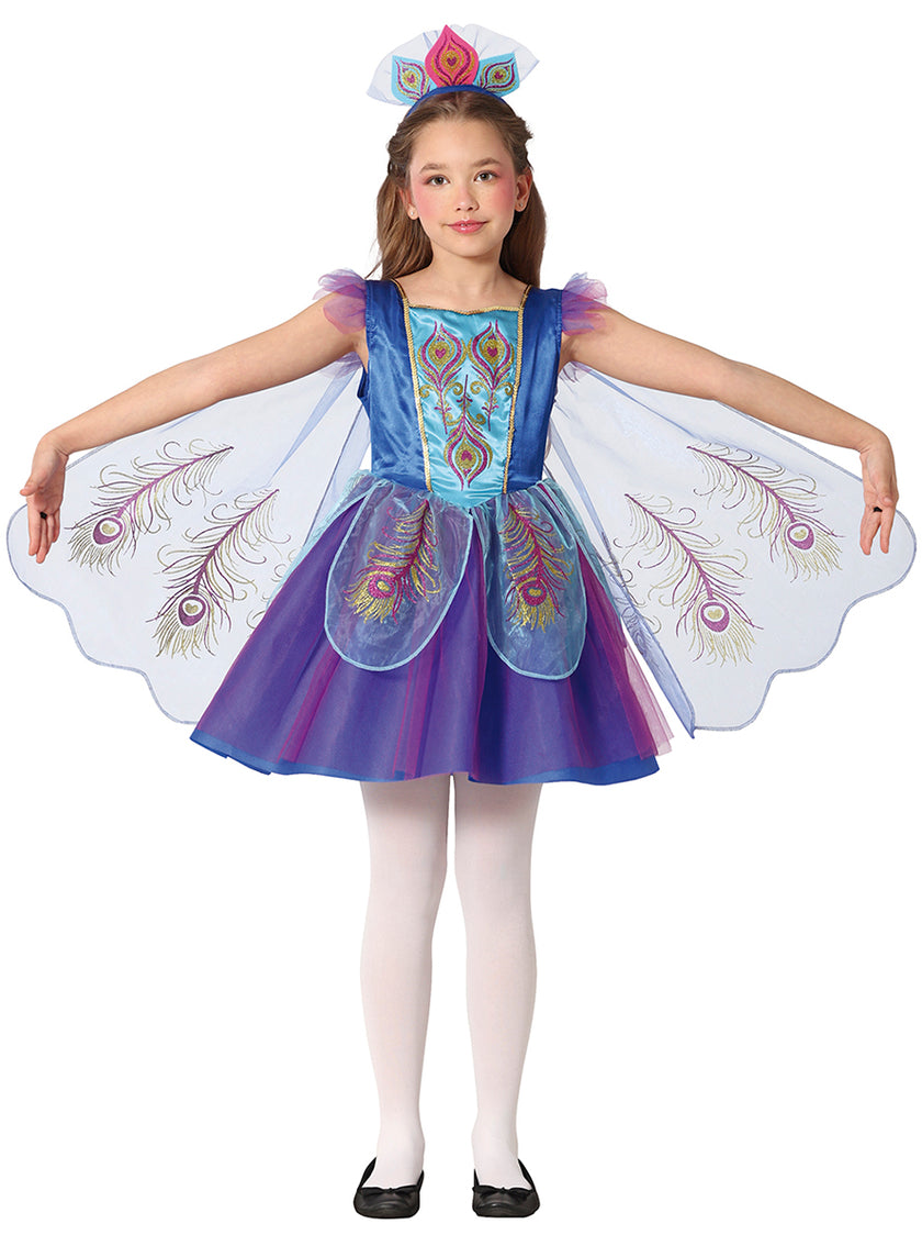 Déguisement de paon avec ailes pour fille