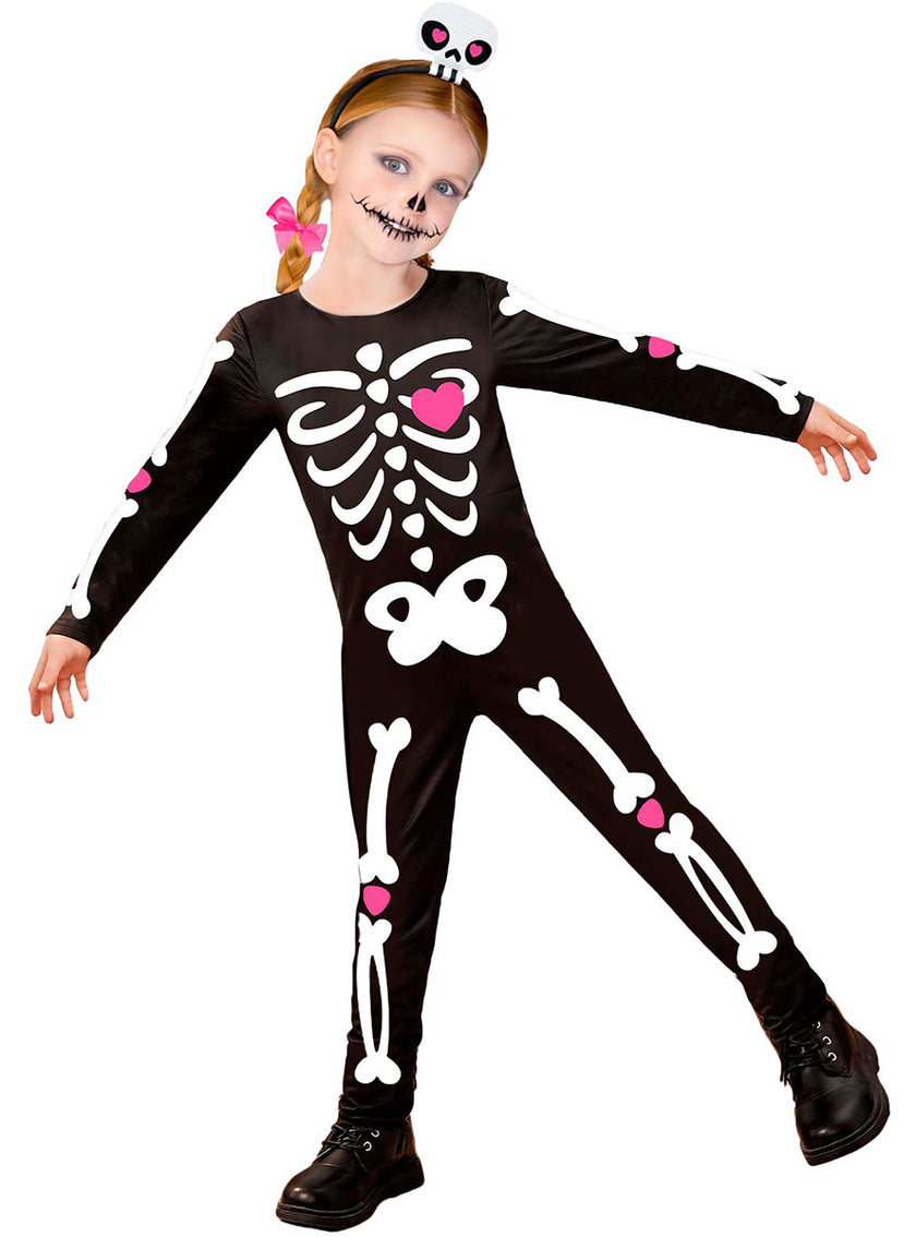 Déguisement squelette cœurs pour fille