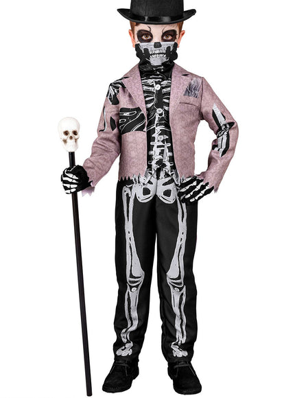 Déguisement de squelette avec costume pour garçon