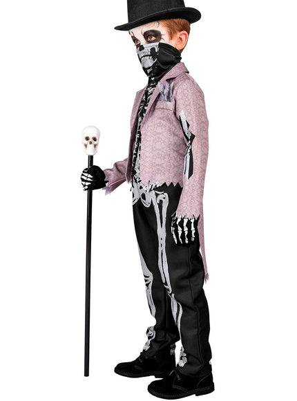 Déguisement de squelette avec costume pour garçon