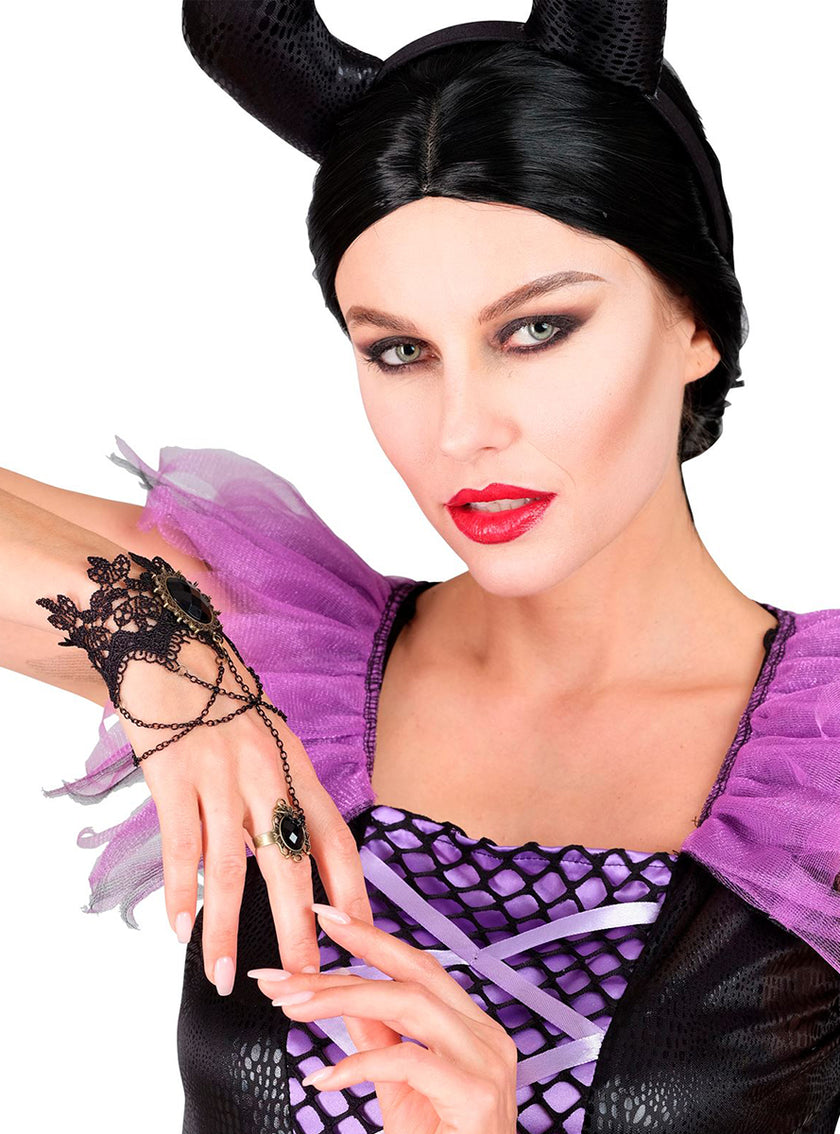 Bracelet en dentelle avec bague pour femme