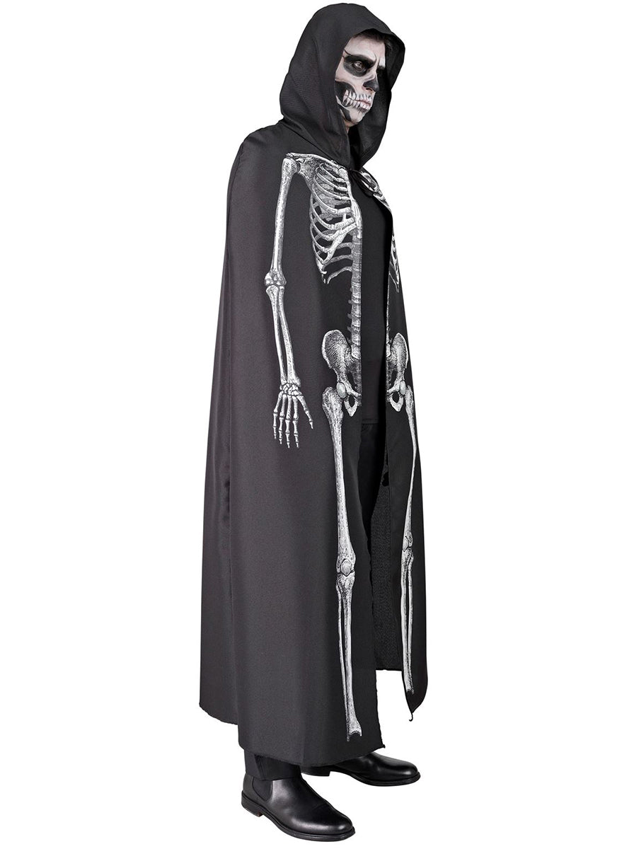 Cape de squelette avec capuche pour adulte