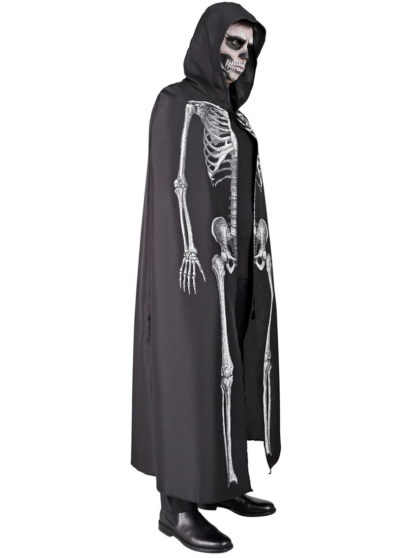 Cape de squelette avec capuche pour adulte