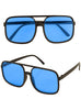 Lunettes des années 80 bleues