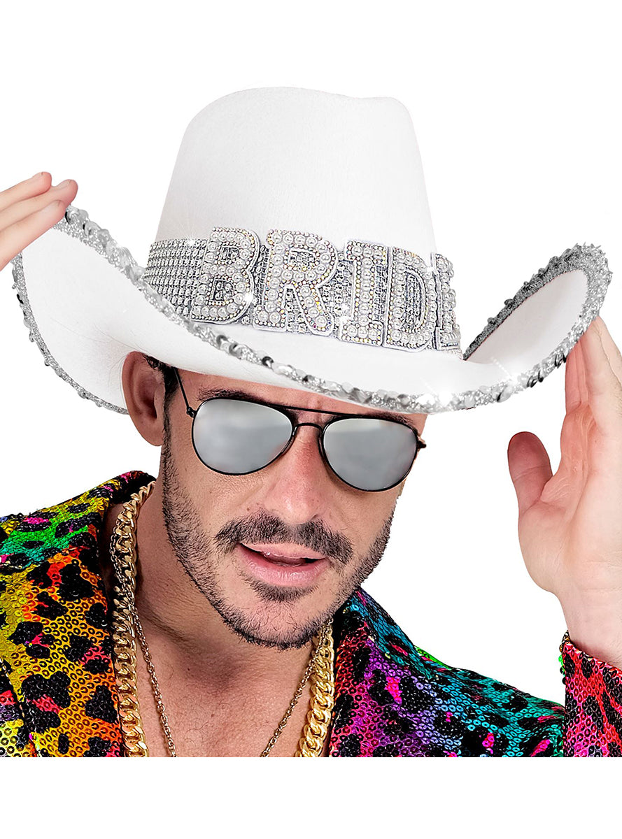 Chapeau blanc de mariée