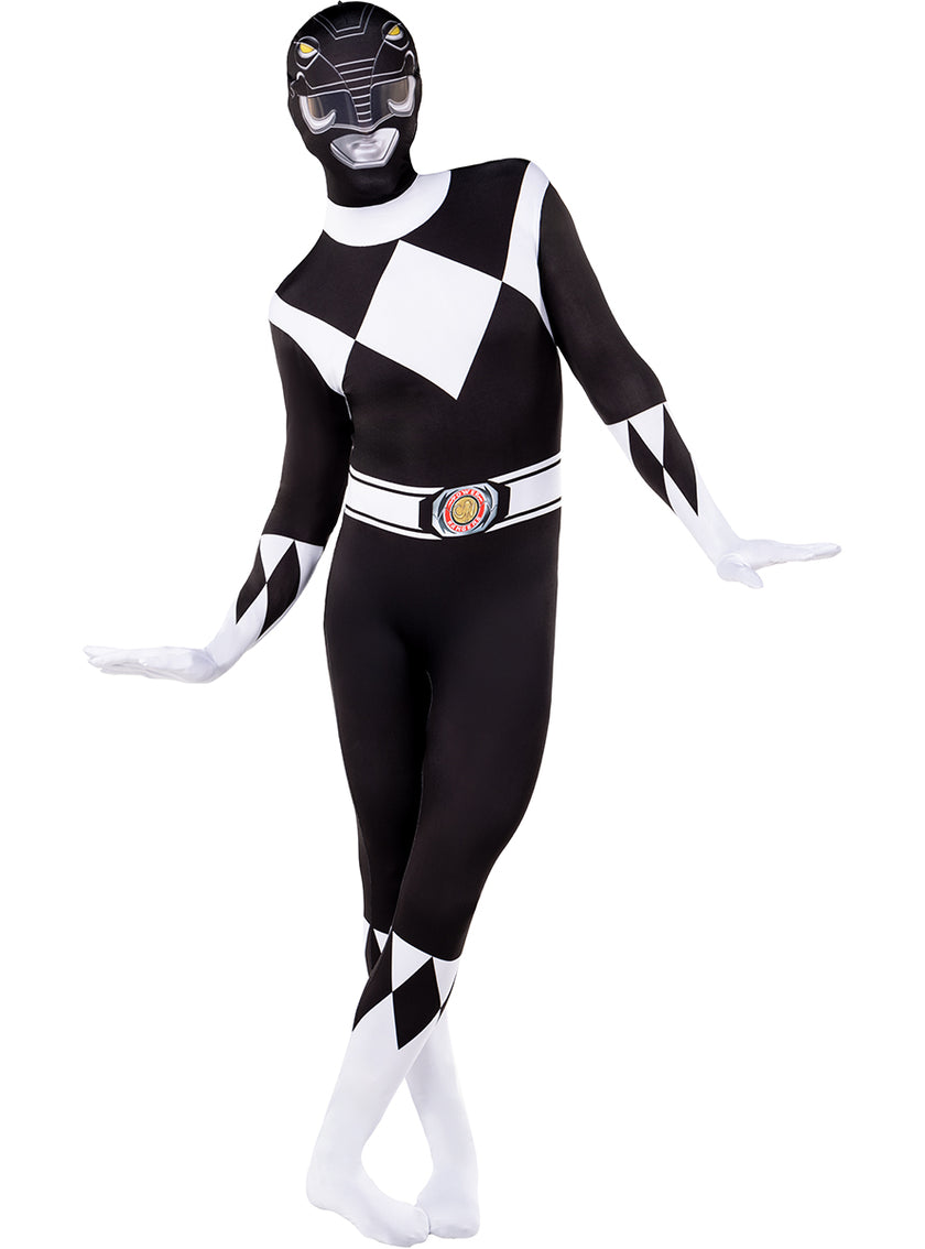 Déguisement de Power Ranger Noir en seconde peau