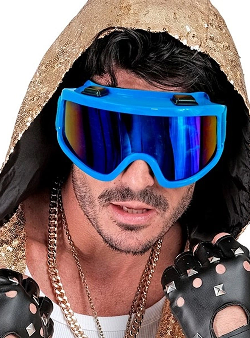 Lunettes de ski bleues des années 80