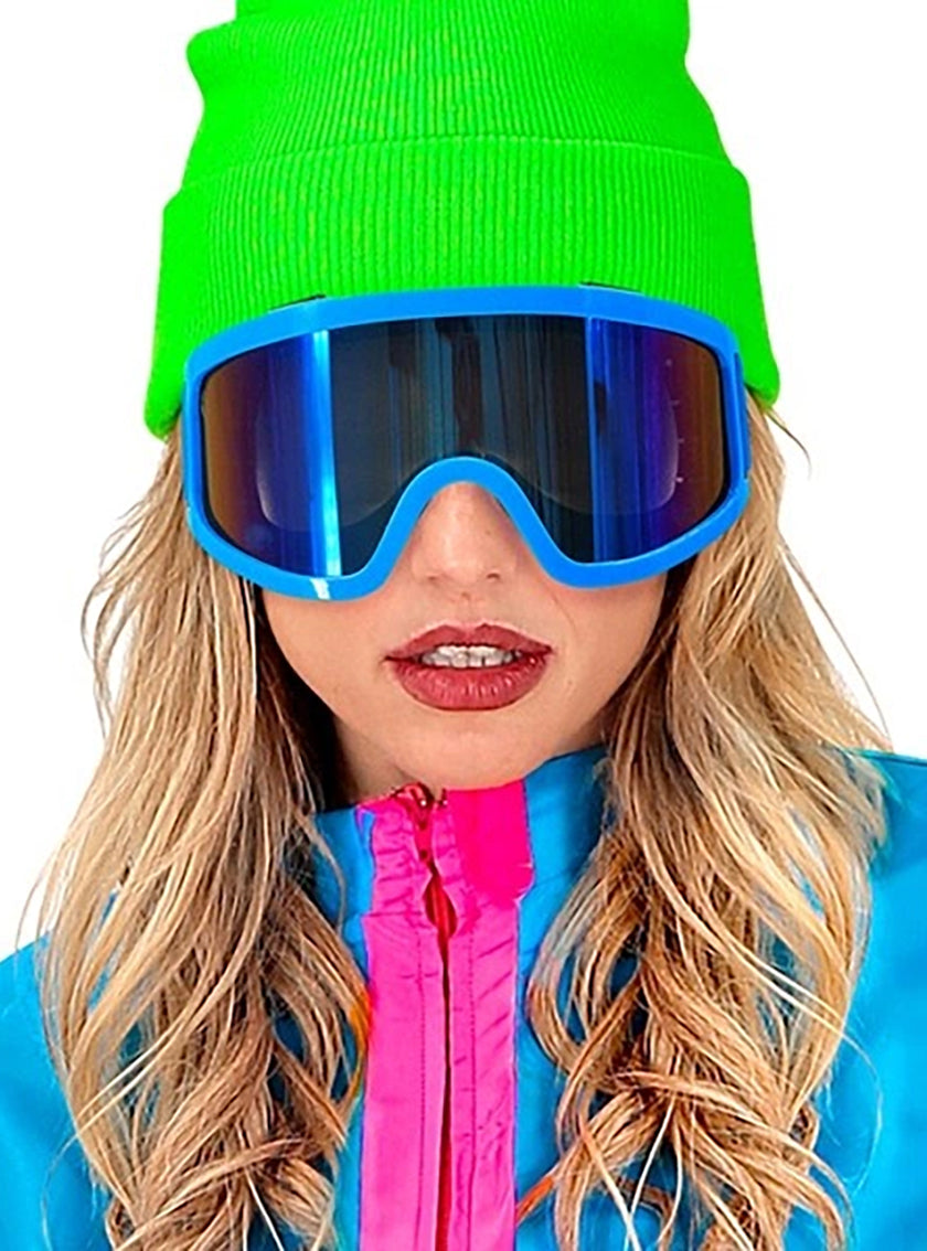 Lunettes de ski bleues des années 80