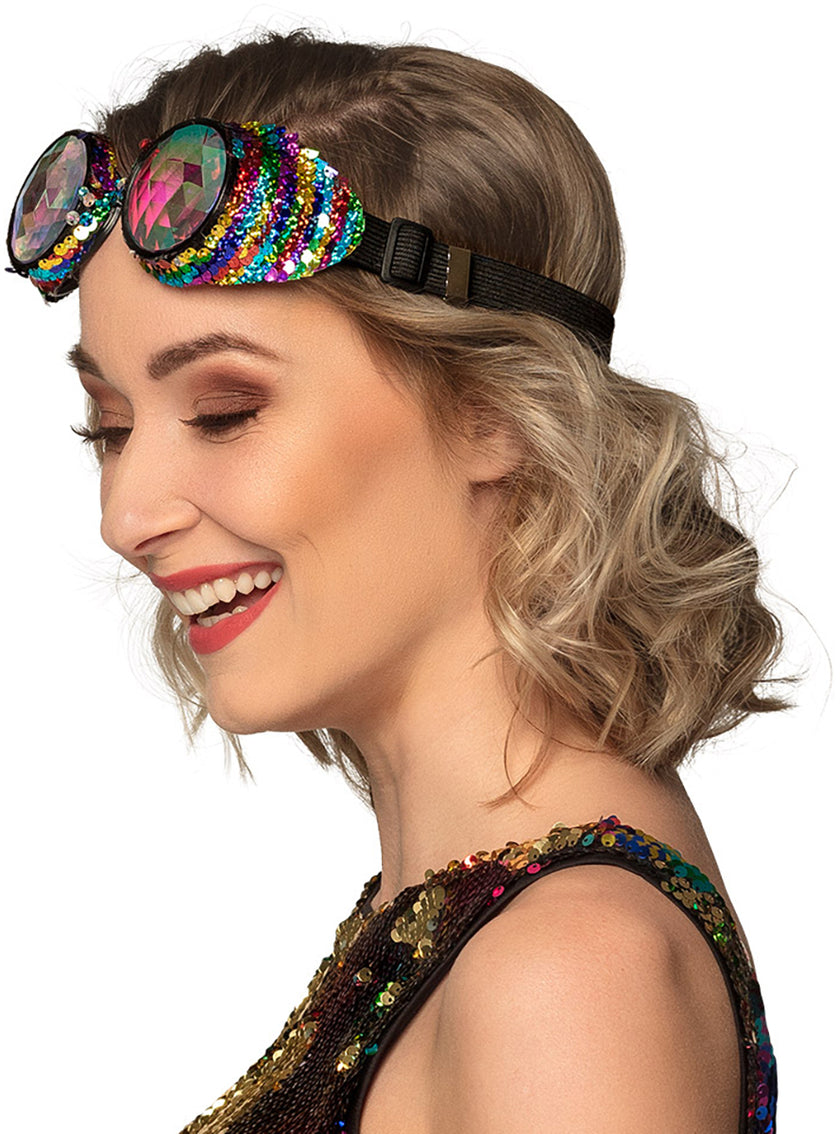 Lunettes multicolores avec paillettes