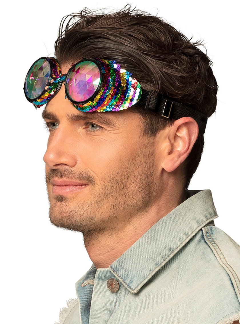 Lunettes multicolores avec paillettes