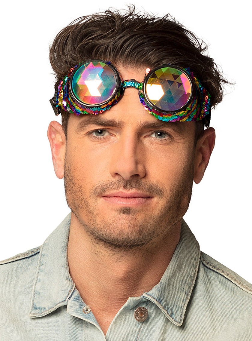 Lunettes multicolores avec paillettes