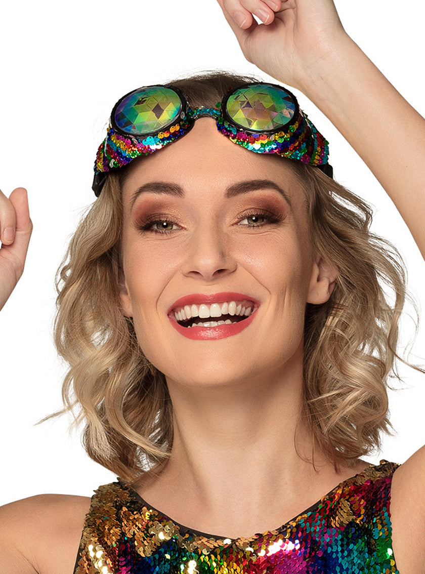 Lunettes multicolores avec paillettes