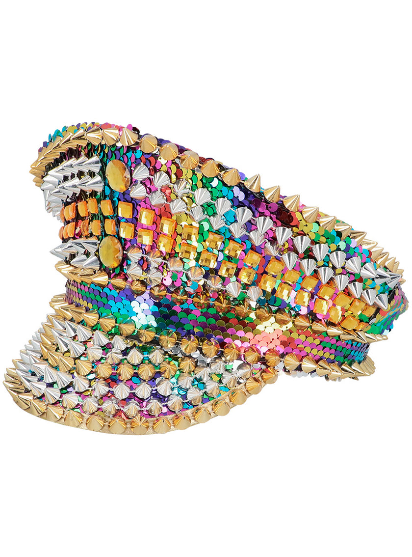 Chapeau multicolore avec des paillettes