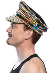 Chapeau multicolore avec des paillettes