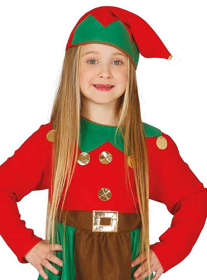 Déguisement lutin rouge travailleur fille