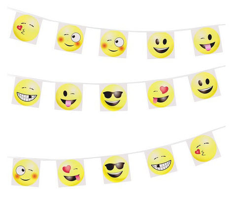 guirlande 14 fanions smiley 8m